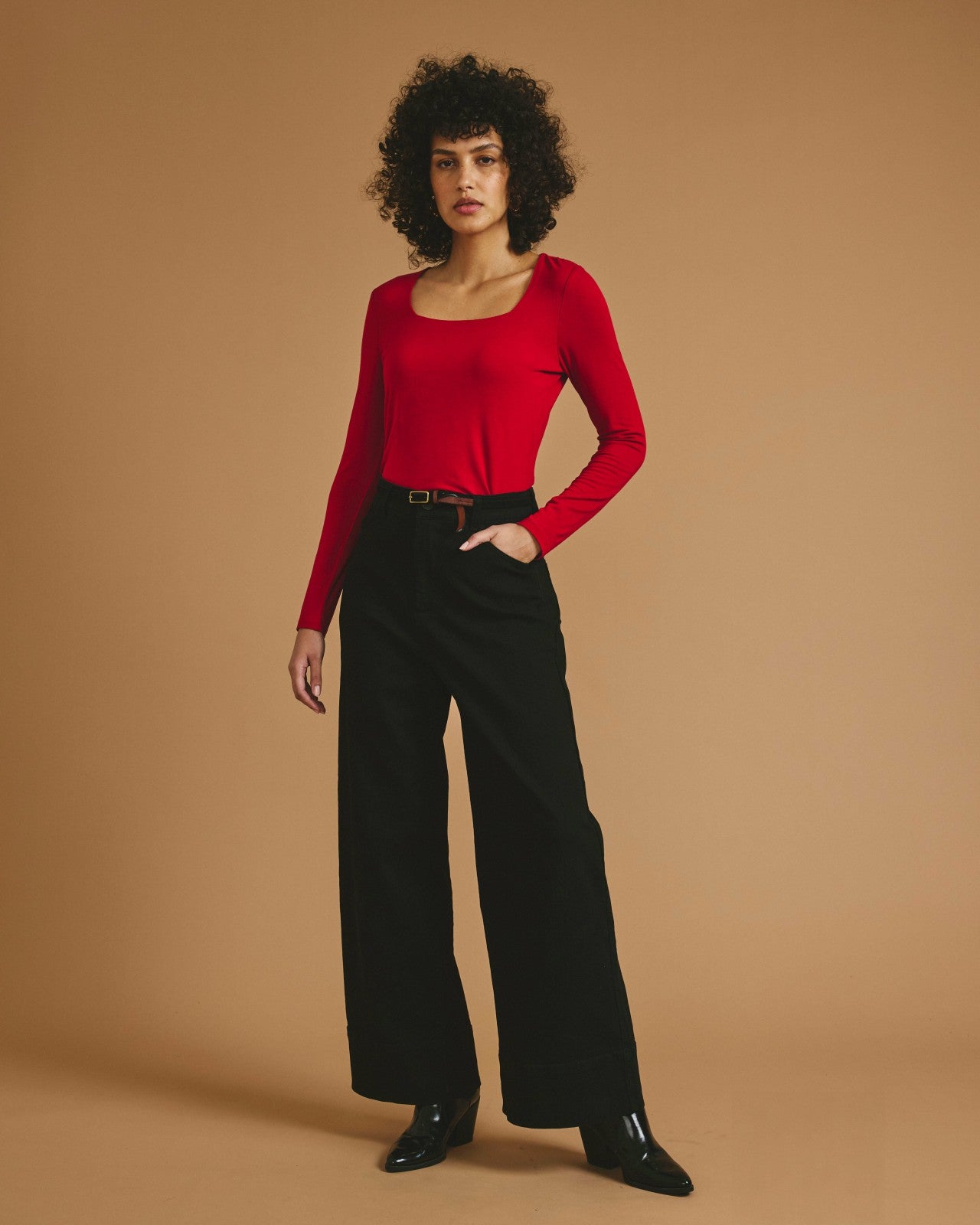 Universal Standard Agatha Liquid Jersey Top - New York Red