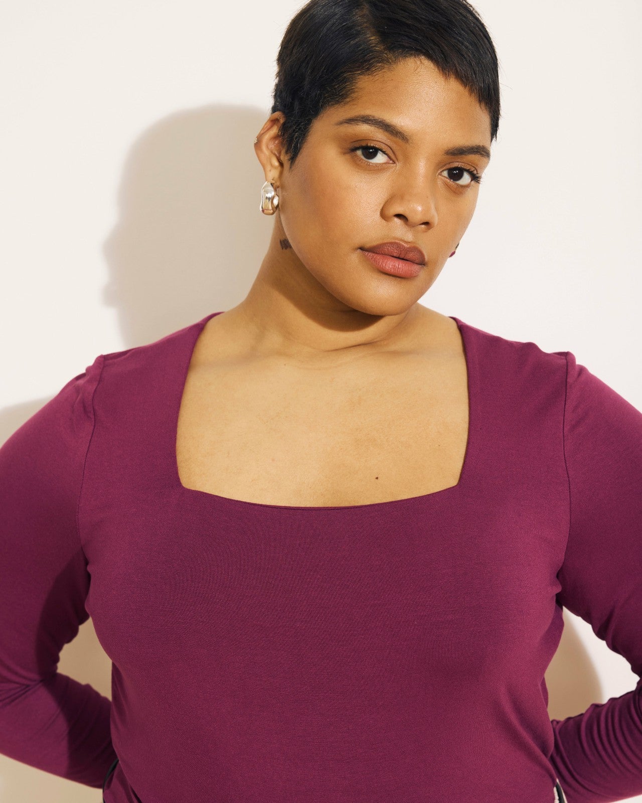 Universal Standard Agatha Liquid Jersey Top - Rothko Purple