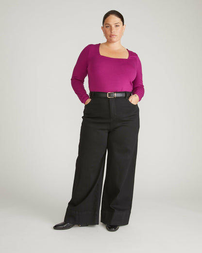 Universal Standard Agatha Liquid Jersey Top - Rothko Purple
