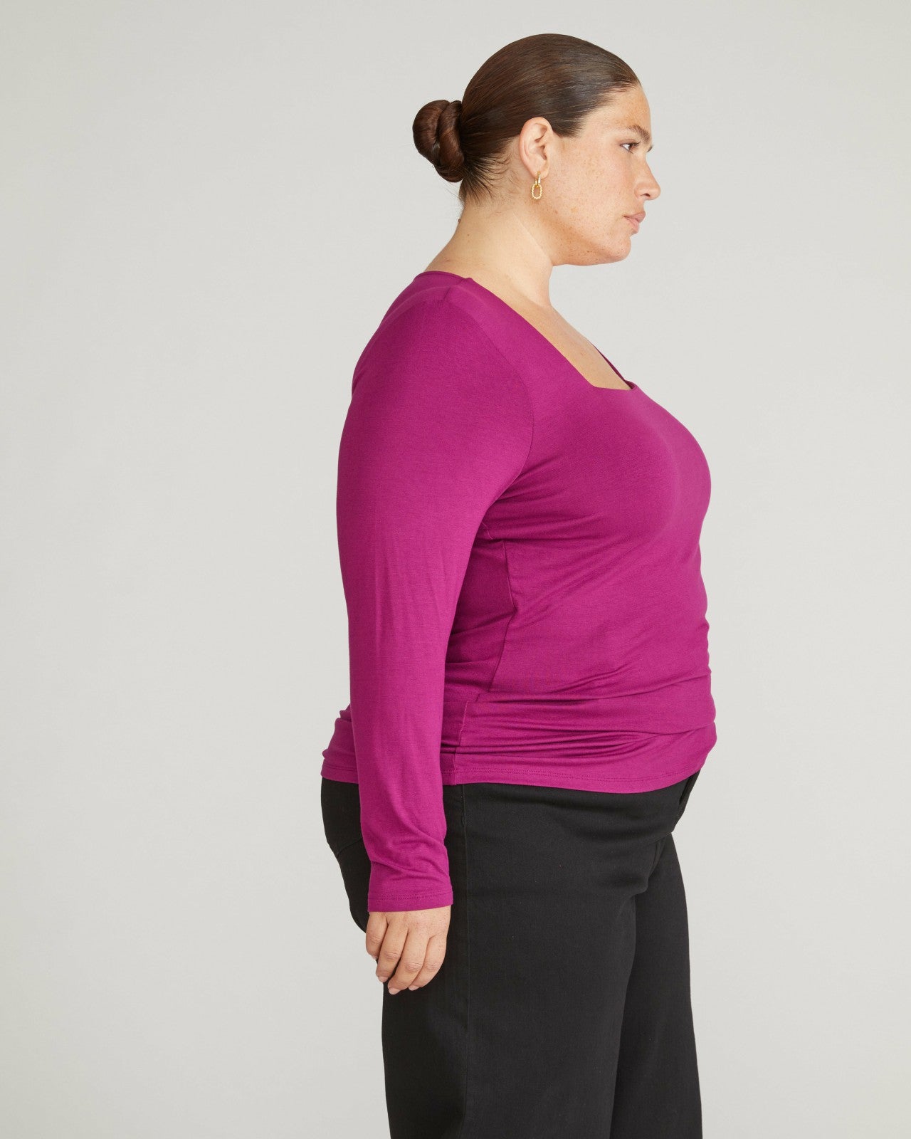 Universal Standard Agatha Liquid Jersey Top - Rothko Purple