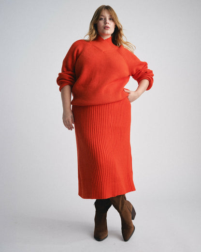 Universal Standard Arly Wrap Neck Sweater - Poppy