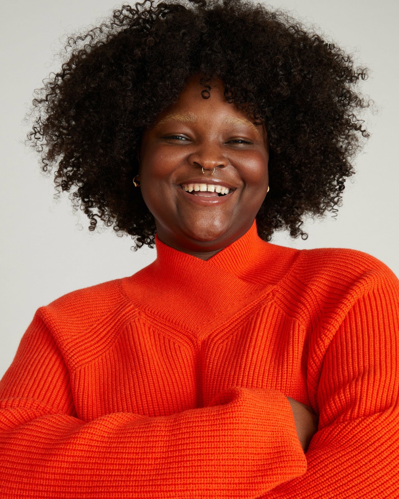 Universal Standard Arly Wrap Neck Sweater - Poppy