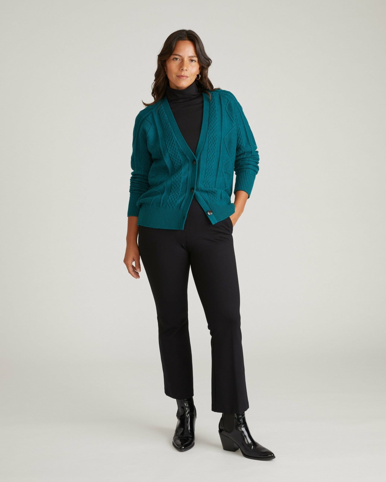 Universal Standard Cable Knit Cardigan - Botanic