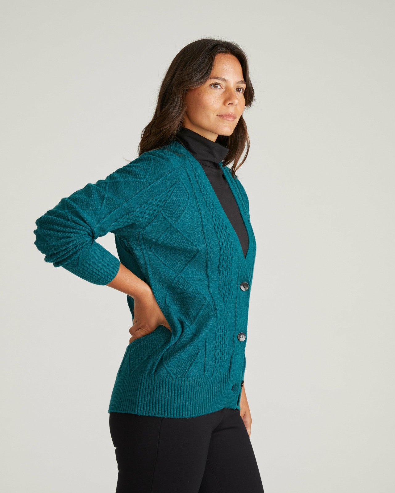 Universal Standard Cable Knit Cardigan - Botanic