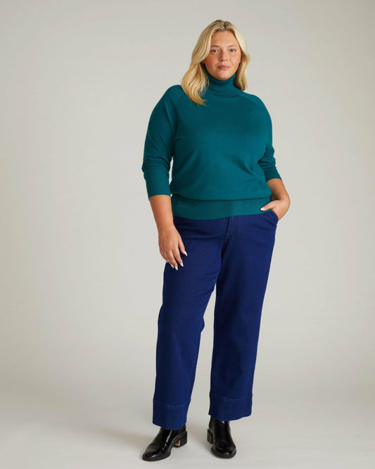 Universal Standard Renee Savvy Fine Knit Raglan Turtleneck - Botanic