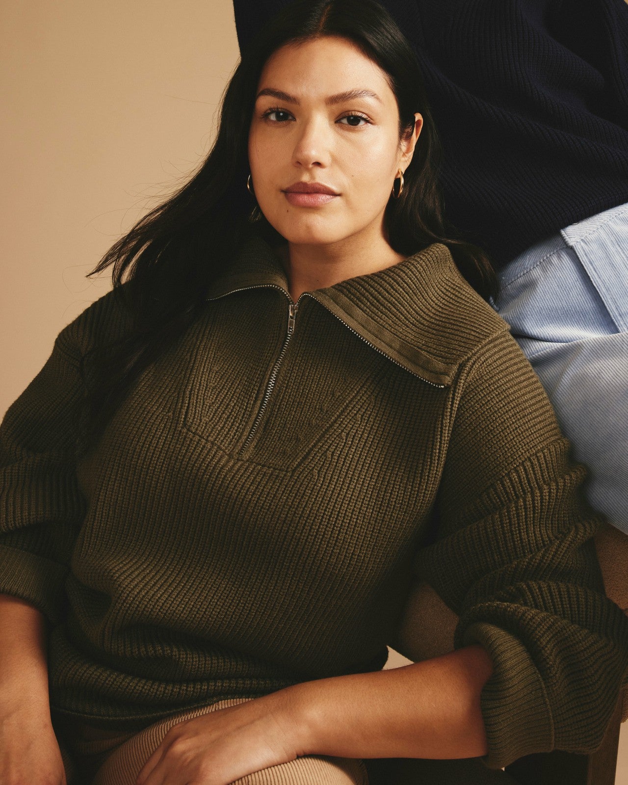 Universal Standard Brenda Zip Sweater - Camo