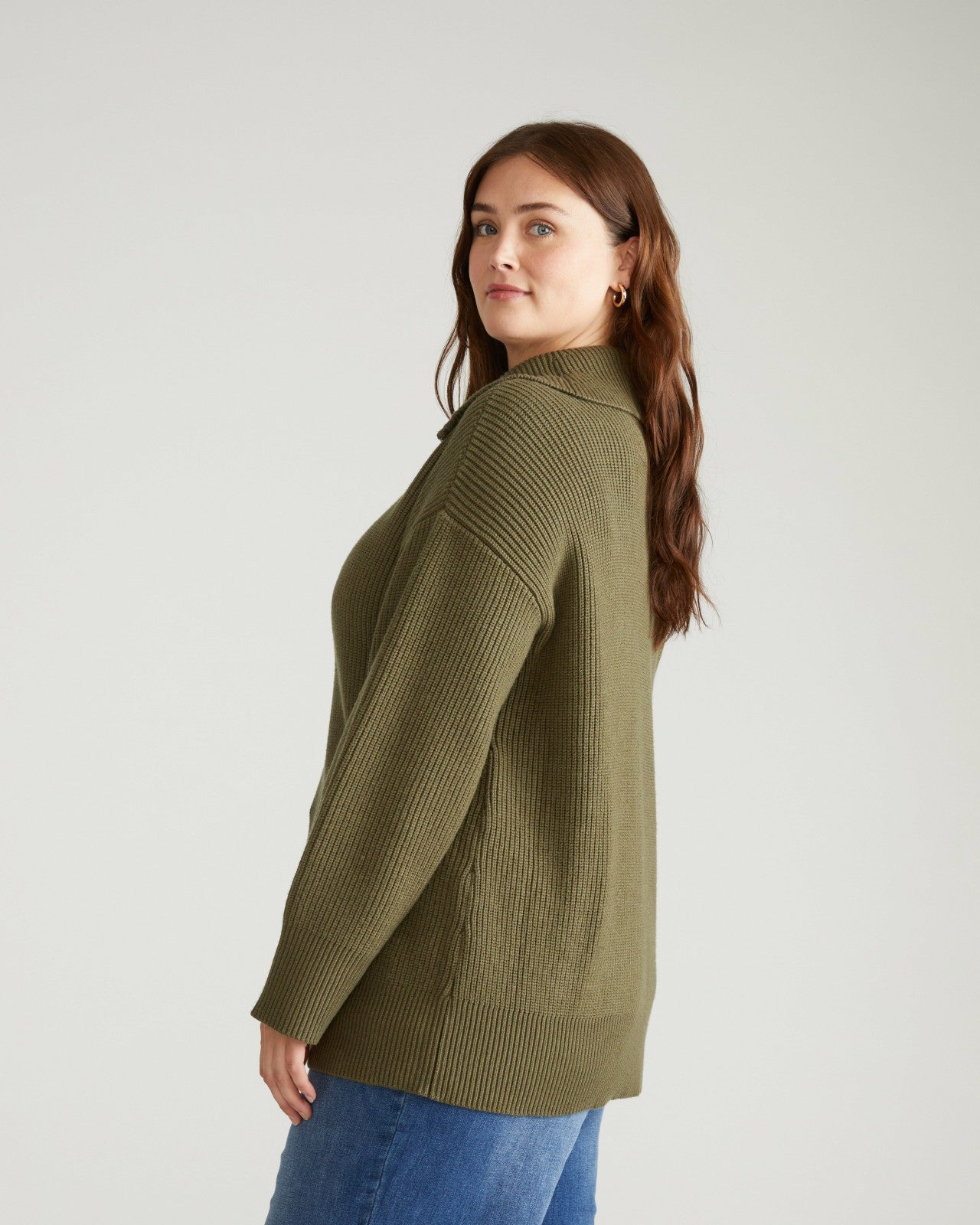 Universal Standard Brenda Zip Sweater - Camo