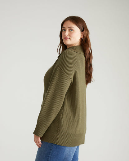 Universal Standard Brenda Zip Sweater - Camo