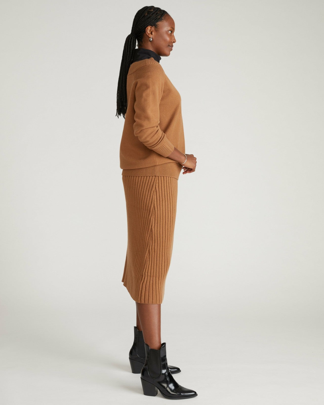 Universal Standard Noomi Cold Shoulder Sweater - Classic Camel