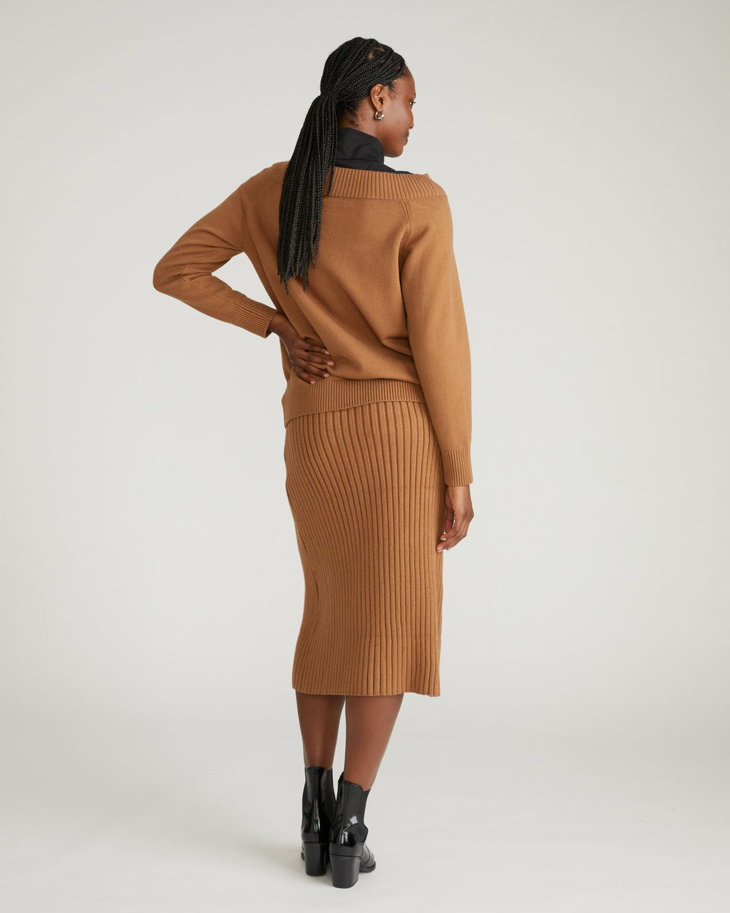 Universal Standard Noomi Cold Shoulder Sweater - Classic Camel