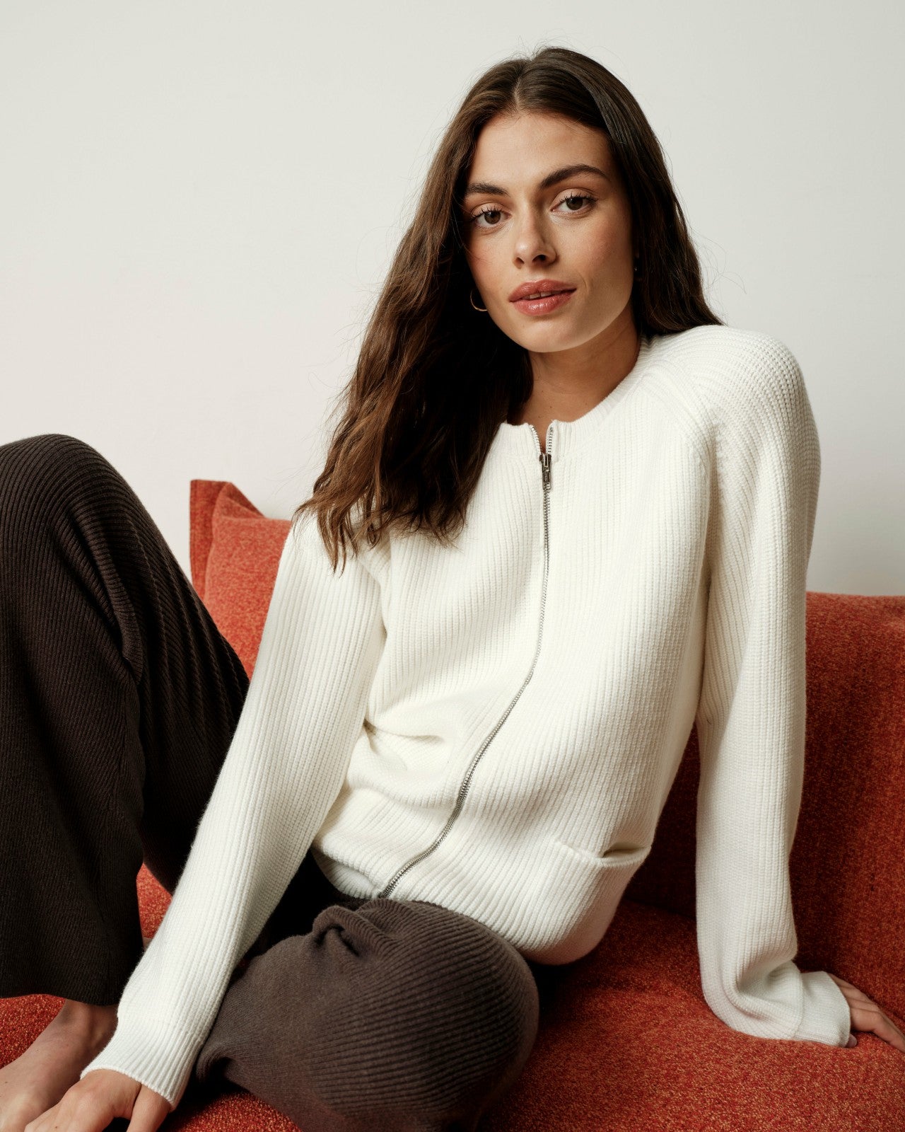 Universal Standard Better-Than-Wool Zip Cardigan - Cream