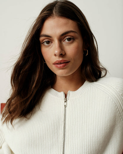 Universal Standard Better-Than-Wool Zip Cardigan - Cream