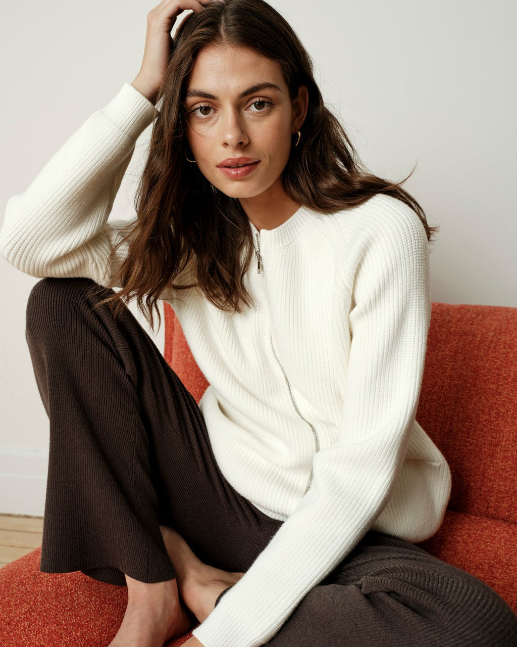 Universal Standard Better-Than-Wool Zip Cardigan - Cream