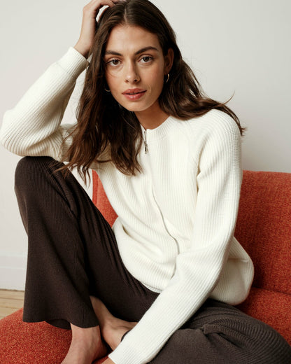Universal Standard Better-Than-Wool Zip Cardigan - Cream