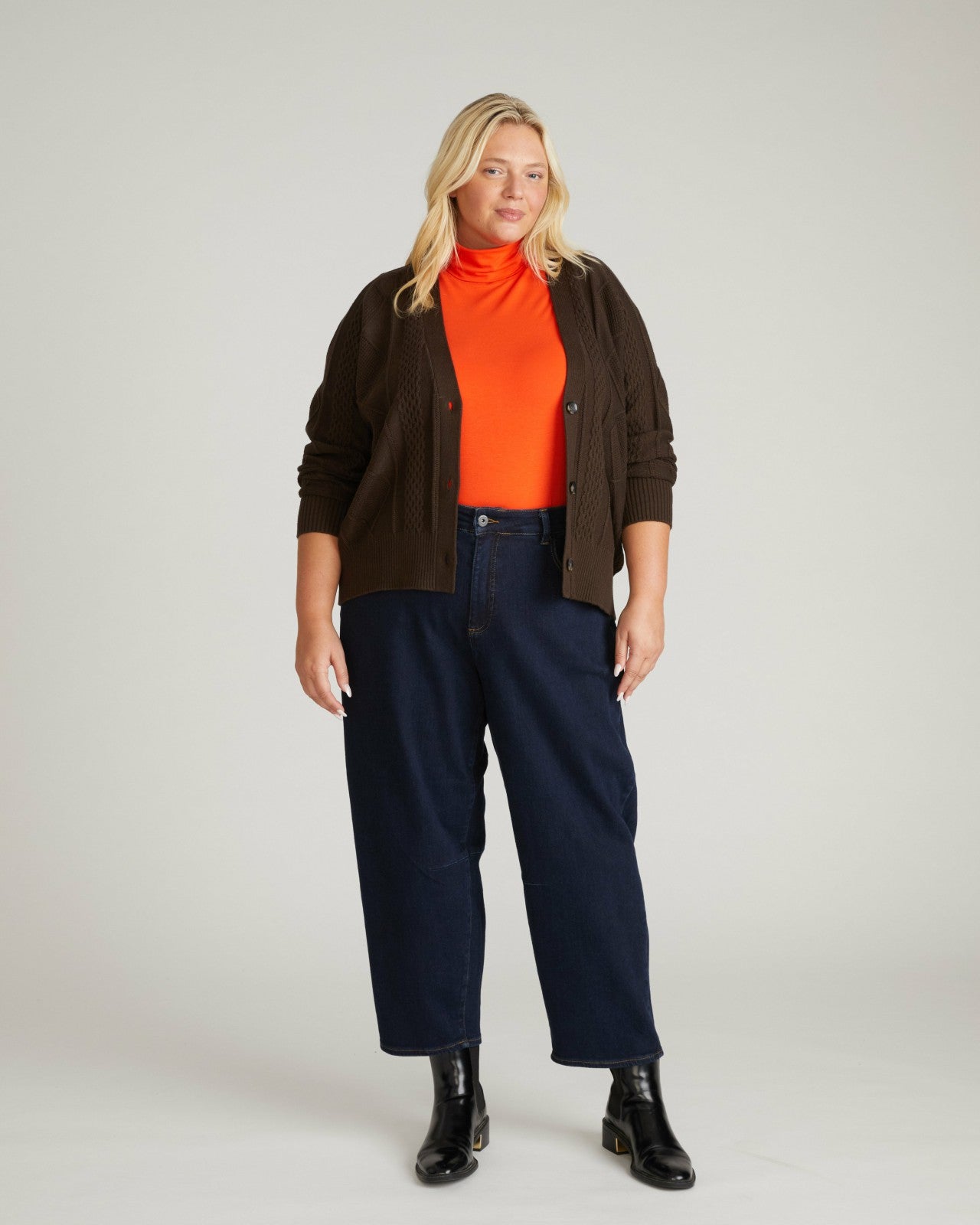 Universal Standard Cable Knit Cardigan - Espresso
