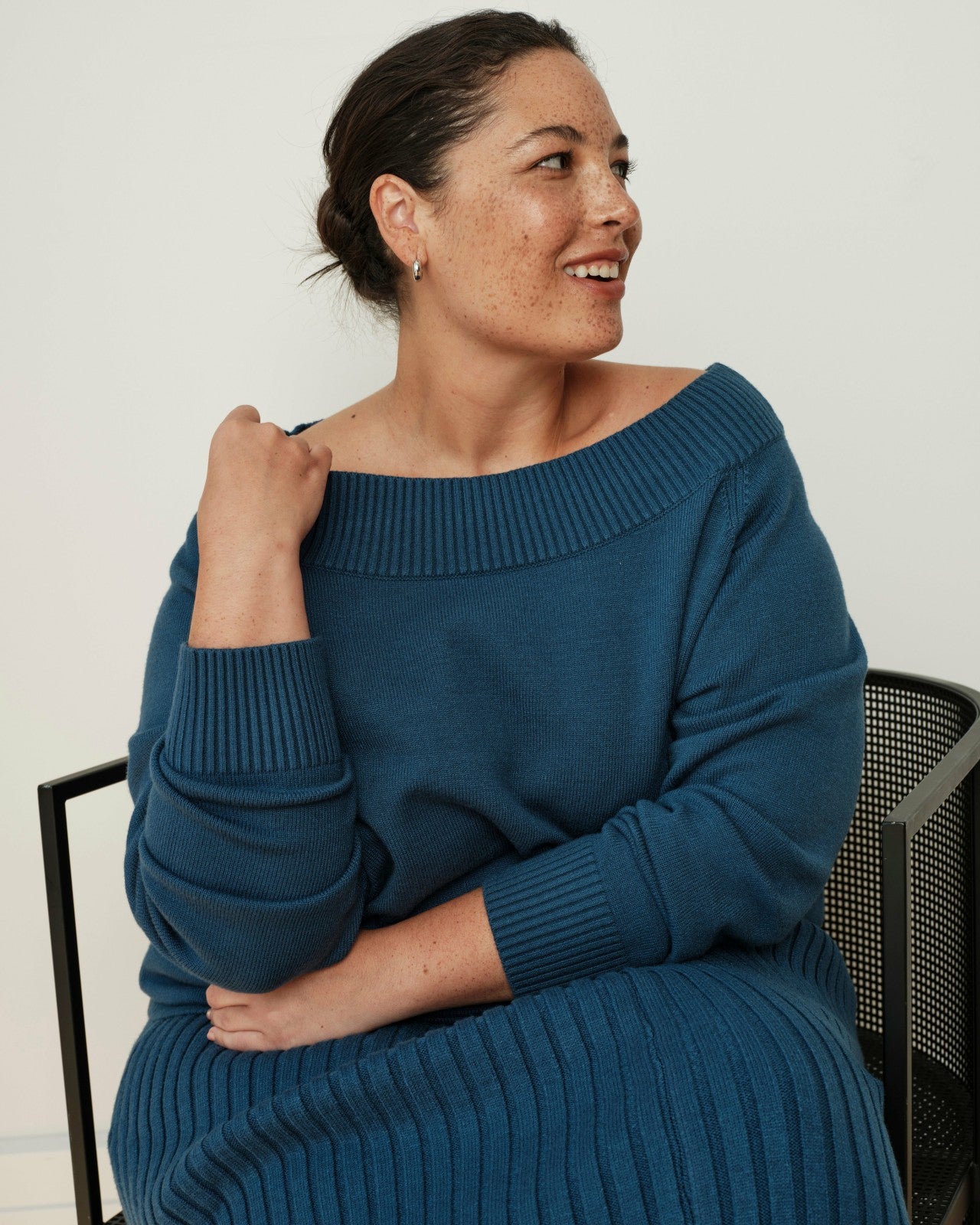 Universal Standard Noomi Cold Shoulder Sweater - Deep Teal