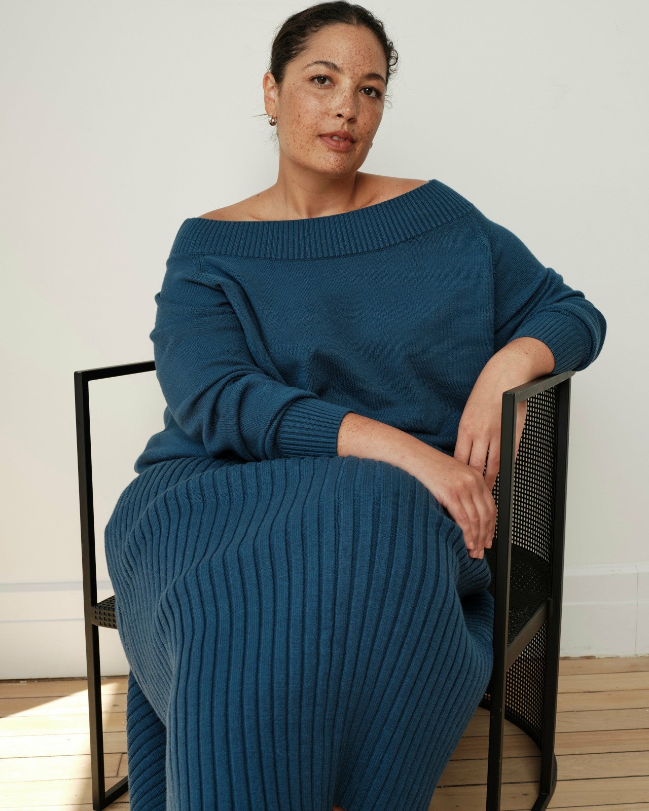 Universal Standard Noomi Cold Shoulder Sweater - Deep Teal