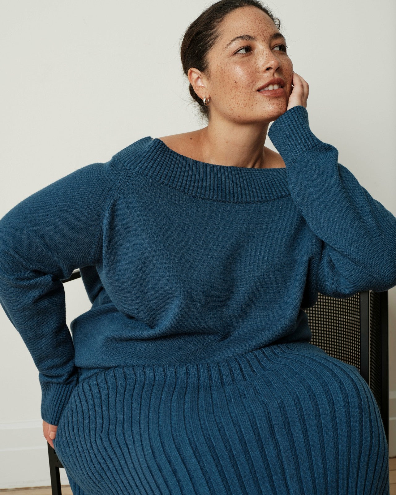 Universal Standard Noomi Cold Shoulder Sweater - Deep Teal