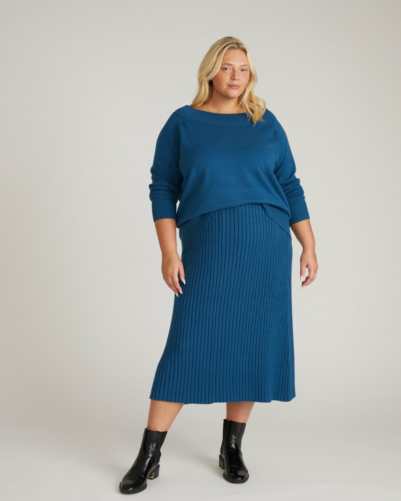 Universal Standard Noomi Cold Shoulder Sweater - Deep Teal