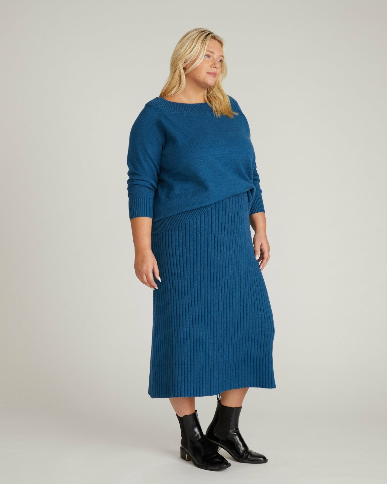 Universal Standard Noomi Cold Shoulder Sweater - Deep Teal