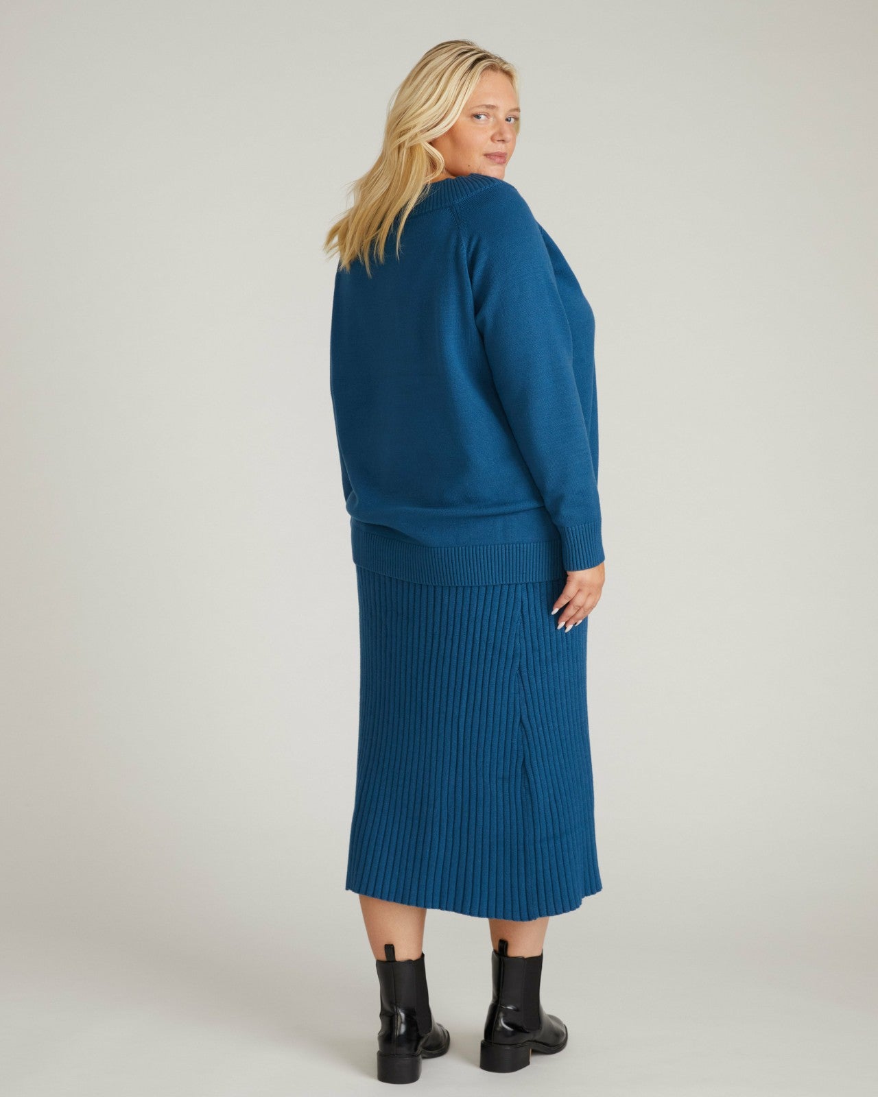Universal Standard Noomi Cold Shoulder Sweater - Deep Teal