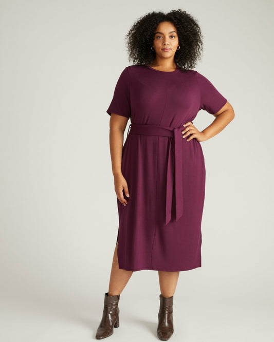 Universal Standard TravelKnit Belted Dress - Gamay