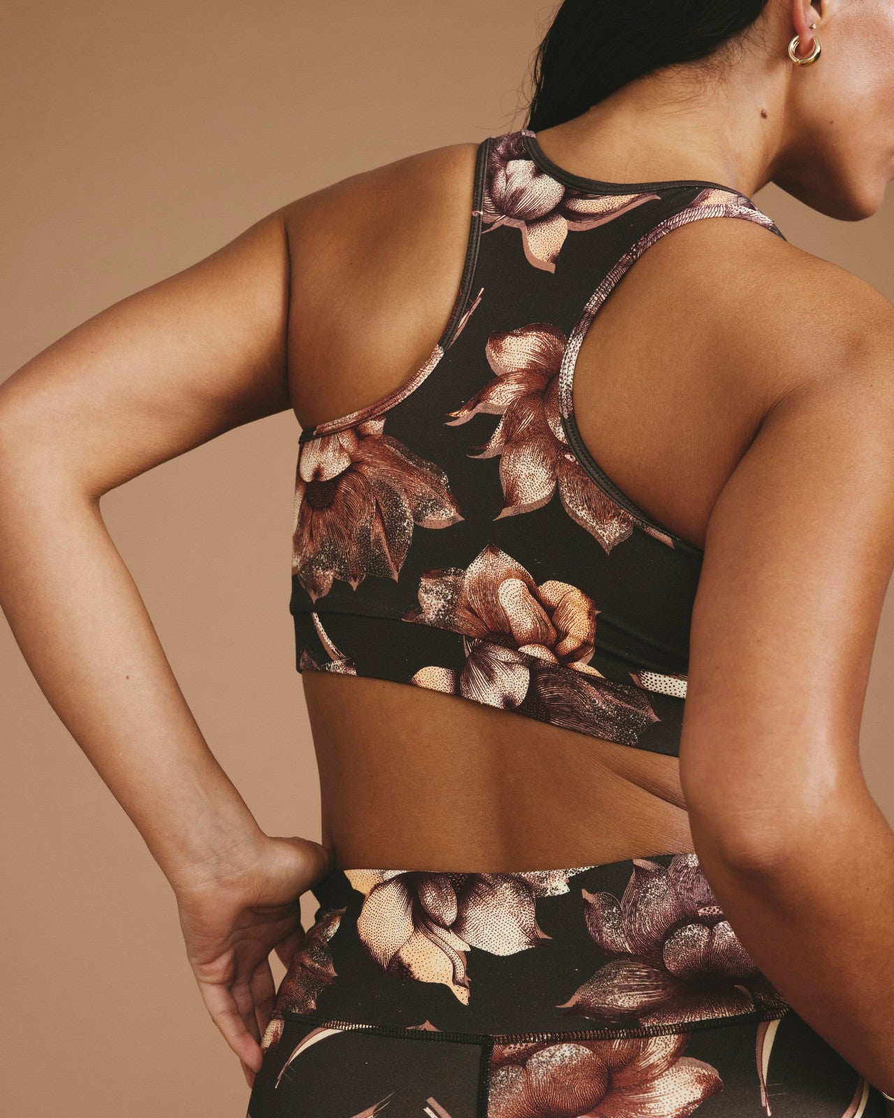 Universal Standard Next-to-Naked Racerback Sports Bra - Lotus Print