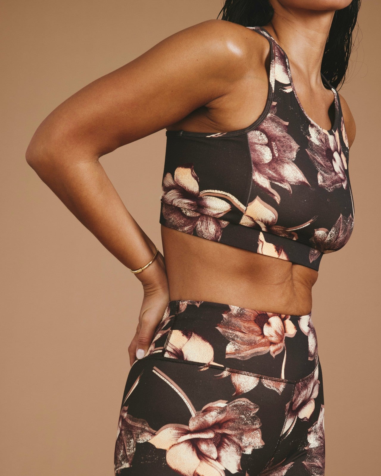 Universal Standard Next-to-Naked Racerback Sports Bra - Lotus Print