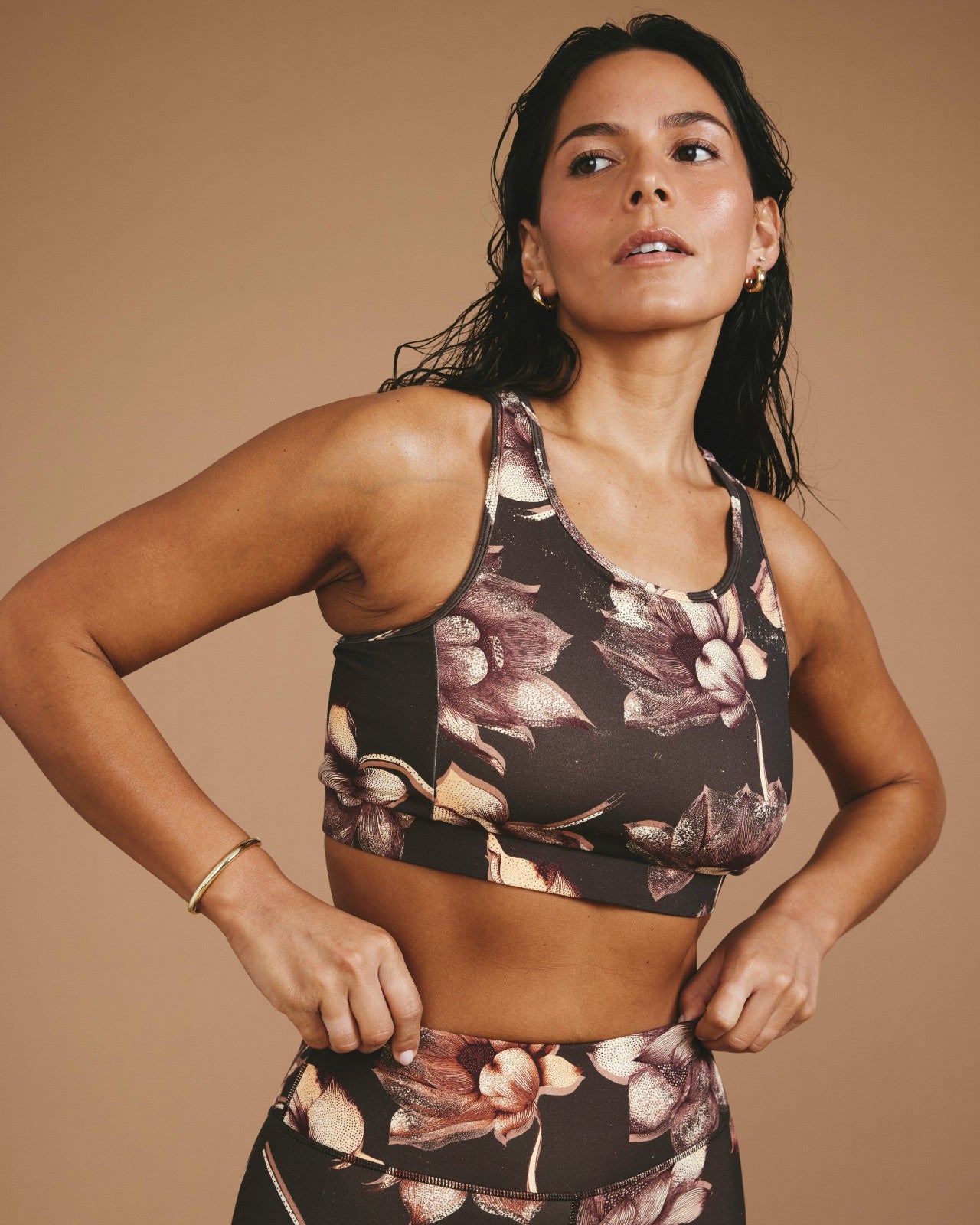 Universal Standard Next-to-Naked Racerback Sports Bra - Lotus Print