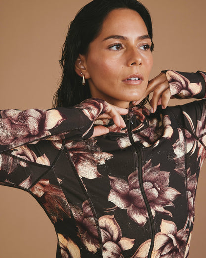 Universal Standard Next-to-Naked Hooded Zip Jacket - Lotus Print