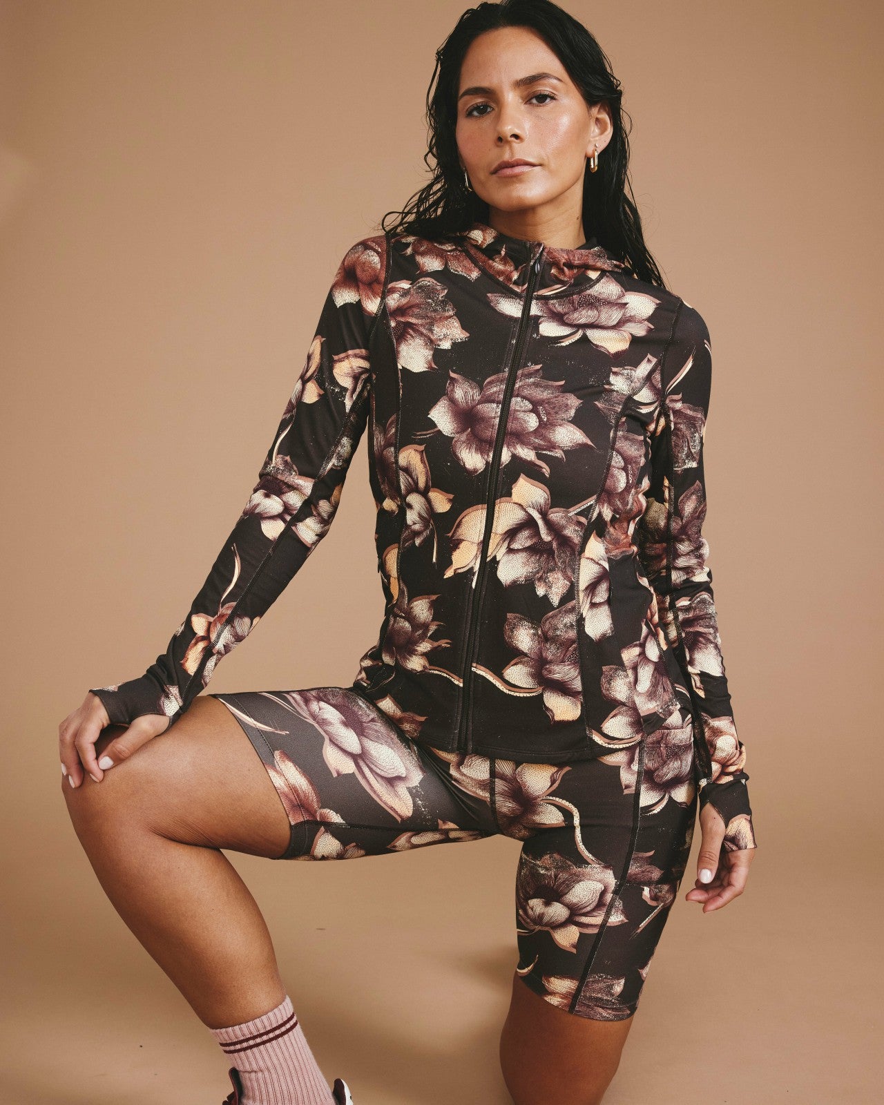 Universal Standard Next-to-Naked Hooded Zip Jacket - Lotus Print