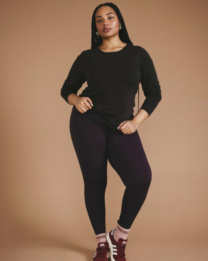 Universal Standard Mia Long Sleeve Movement Tee - Deep Brown