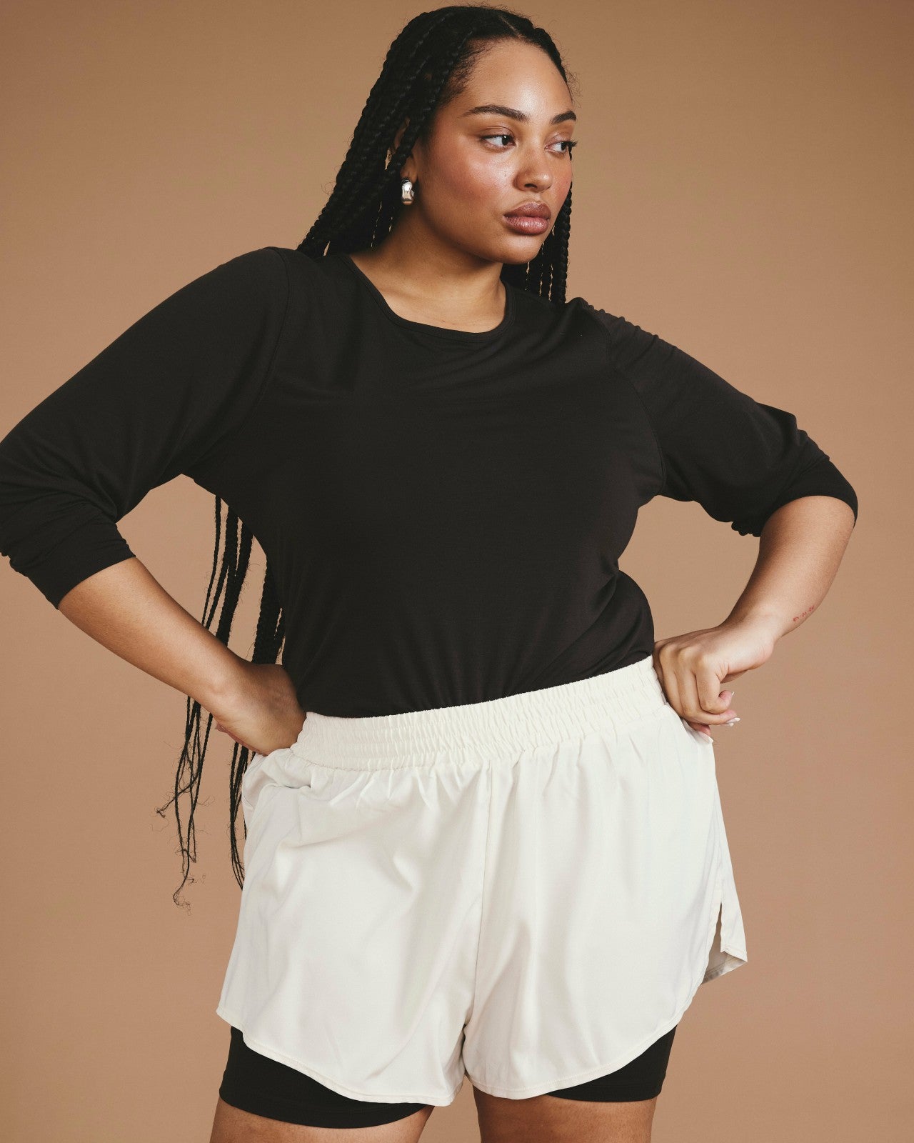 Universal Standard Mia Long Sleeve Movement Tee - Deep Brown