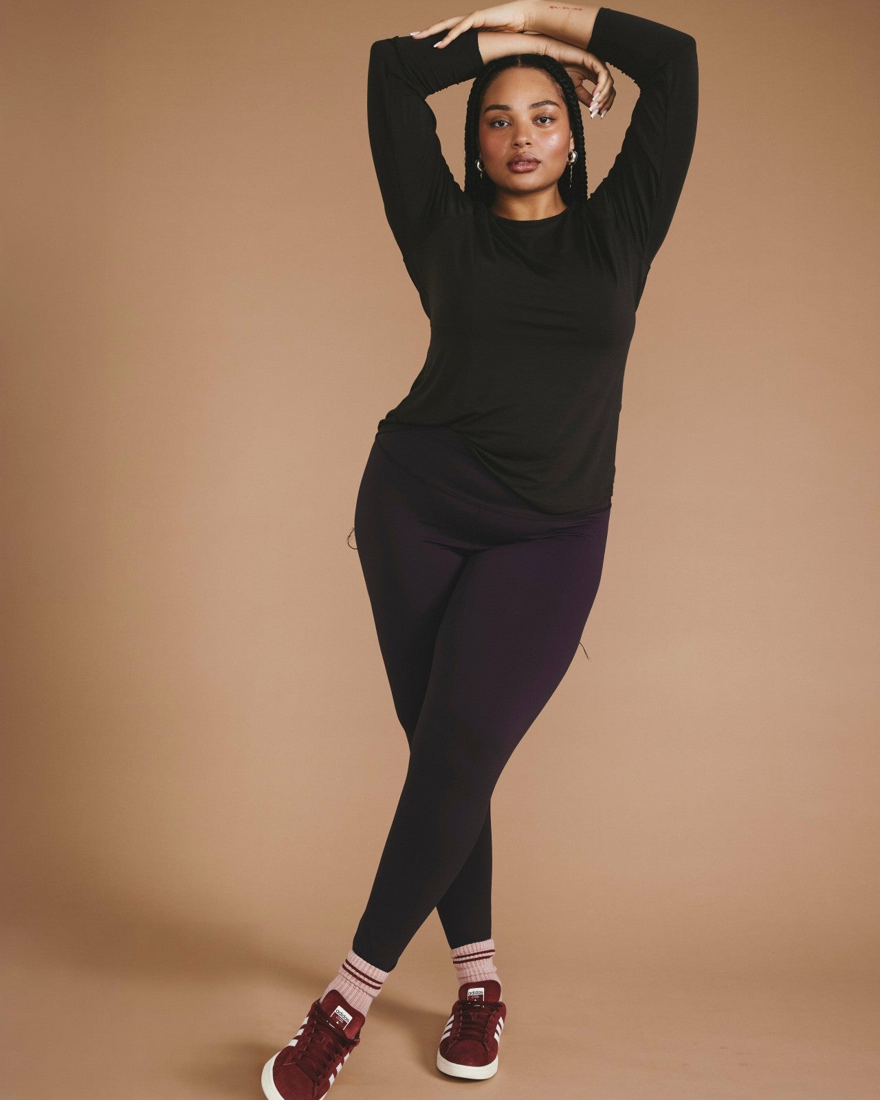 Universal Standard Mia Long Sleeve Movement Tee - Deep Brown