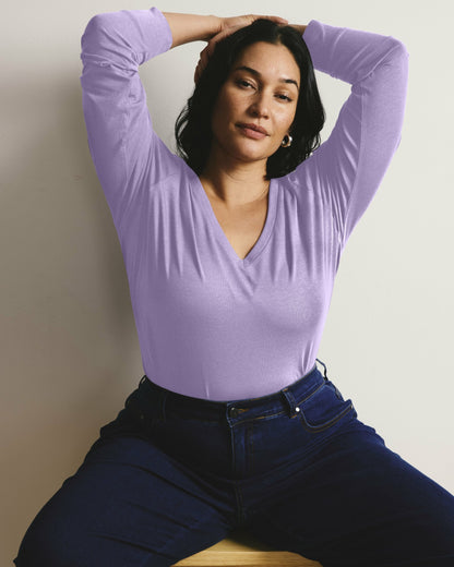Universal Standard Long Sleeve V Rex - Purple Posey