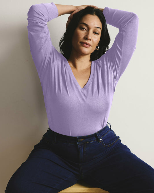 Universal Standard Long Sleeve V Rex - Purple Posey