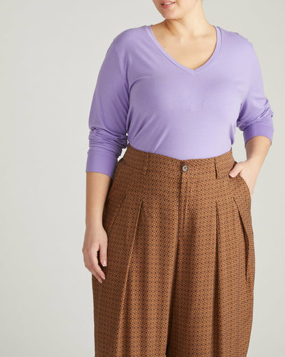 Universal Standard Long Sleeve V Rex - Purple Posey