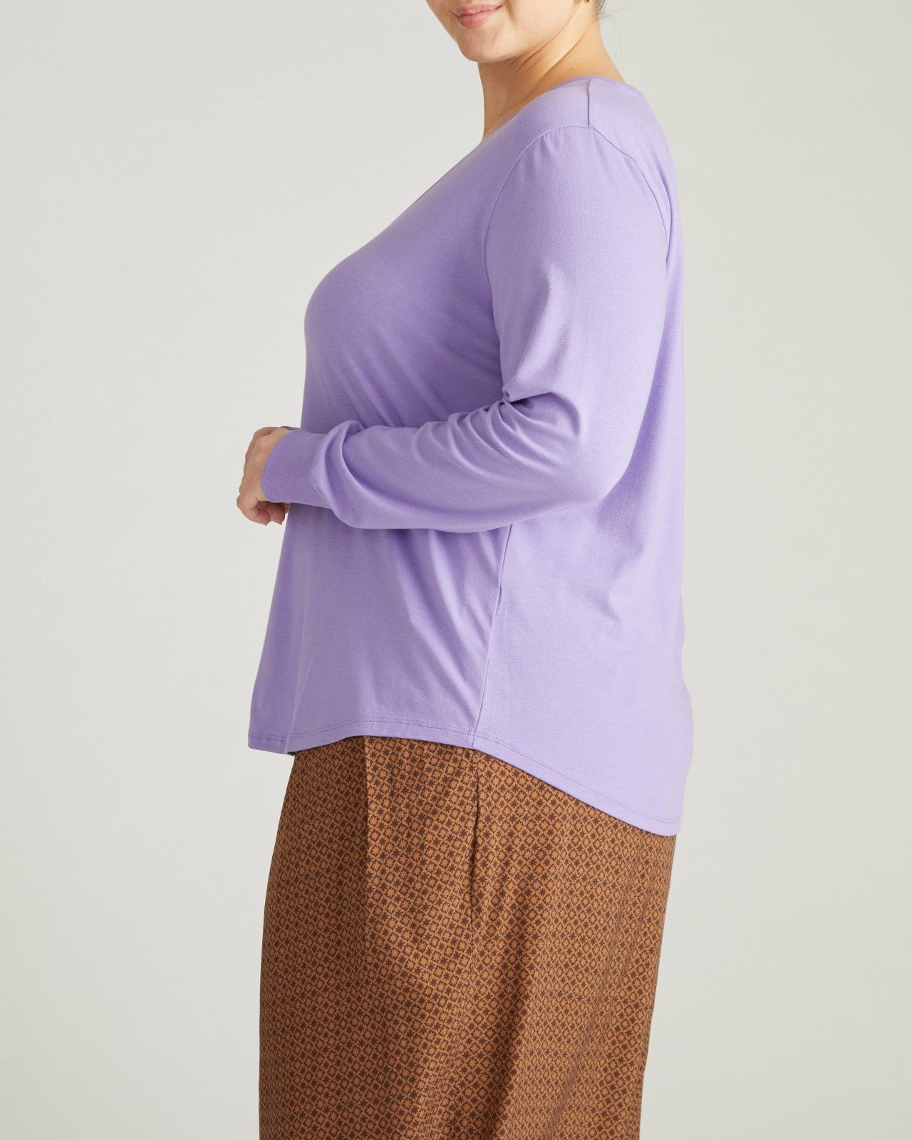 Universal Standard Long Sleeve V Rex - Purple Posey