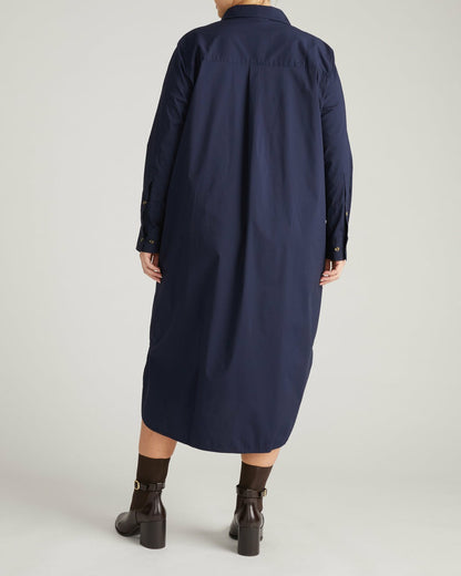 Universal Standard Odeon Stretch Poplin Shirtdress - Navy