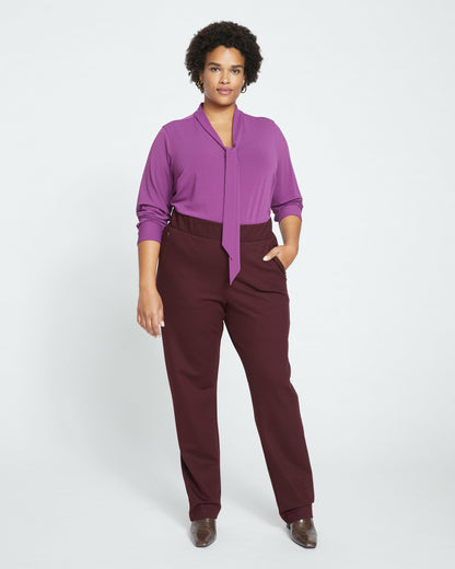 Universal Standard Smart Signature Ponte Pants Long - Black Cherry