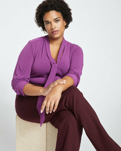 Universal Standard Smart Signature Ponte Pants Long - Black Cherry