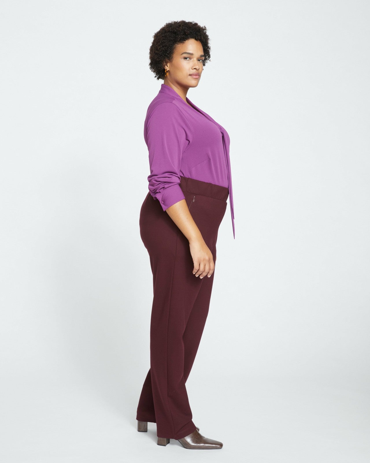 Universal Standard Smart Signature Ponte Pants Long - Black Cherry