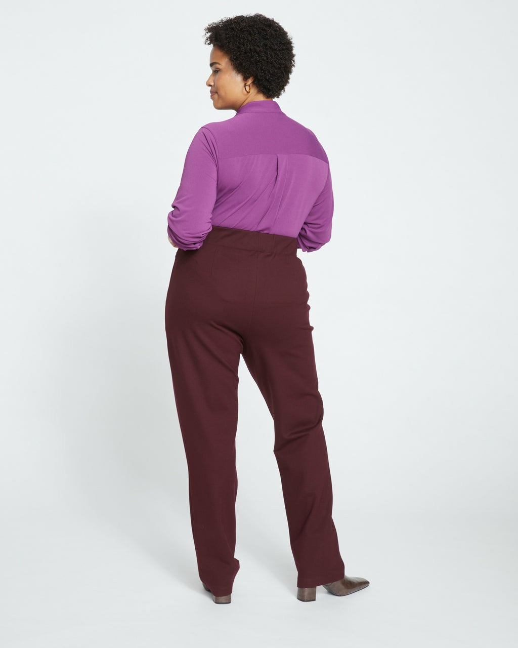 Universal Standard Smart Signature Ponte Pants Long - Black Cherry