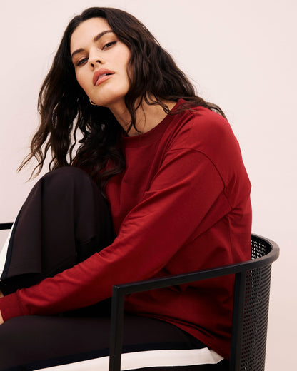 Universal Standard Long Sleeve Relaxed Tee - Garnet
