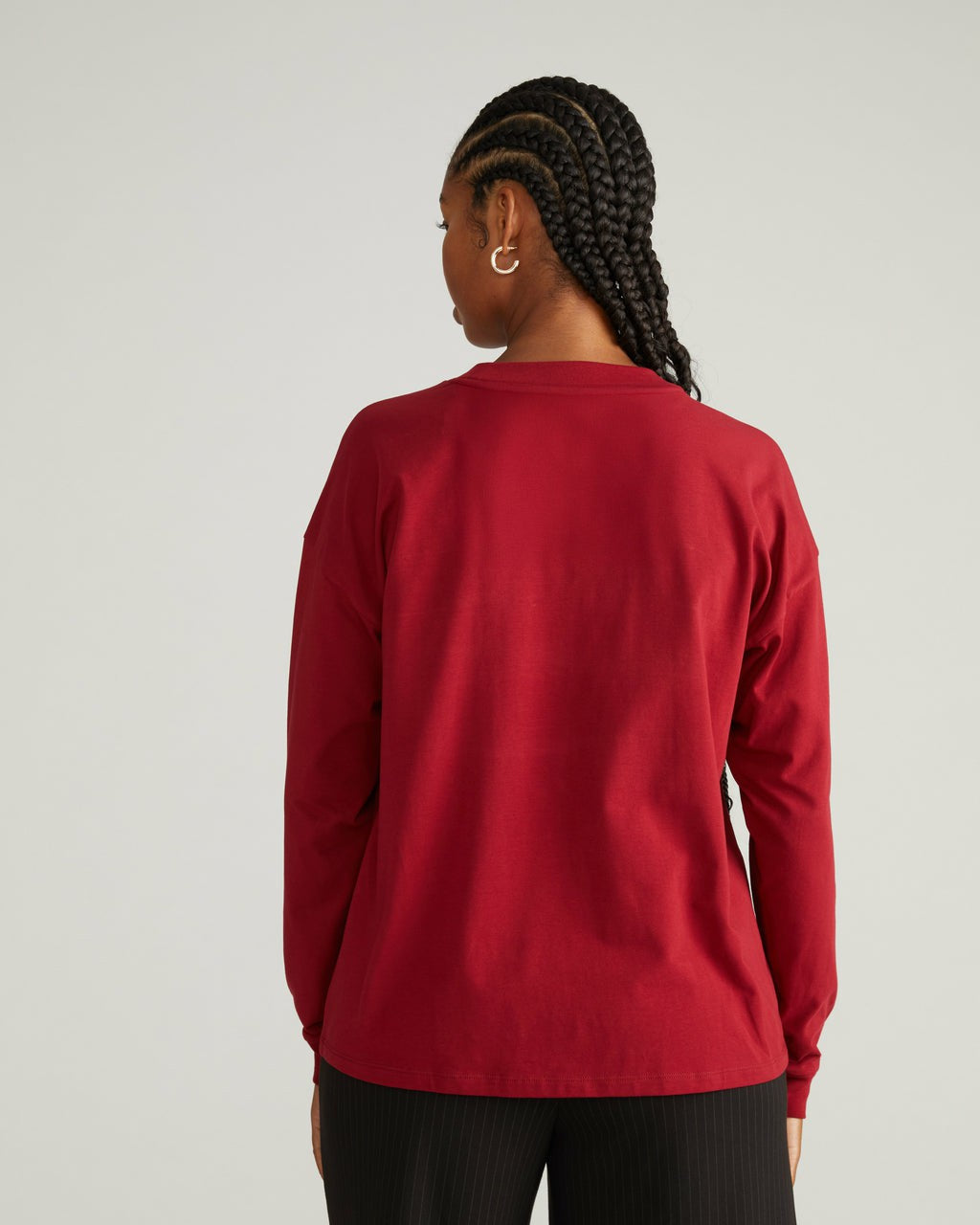 Universal Standard Long Sleeve Relaxed Tee - Garnet