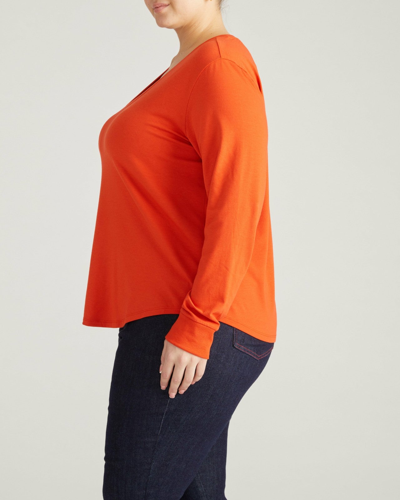 Universal Standard Long Sleeve V Rex - Orange Flame