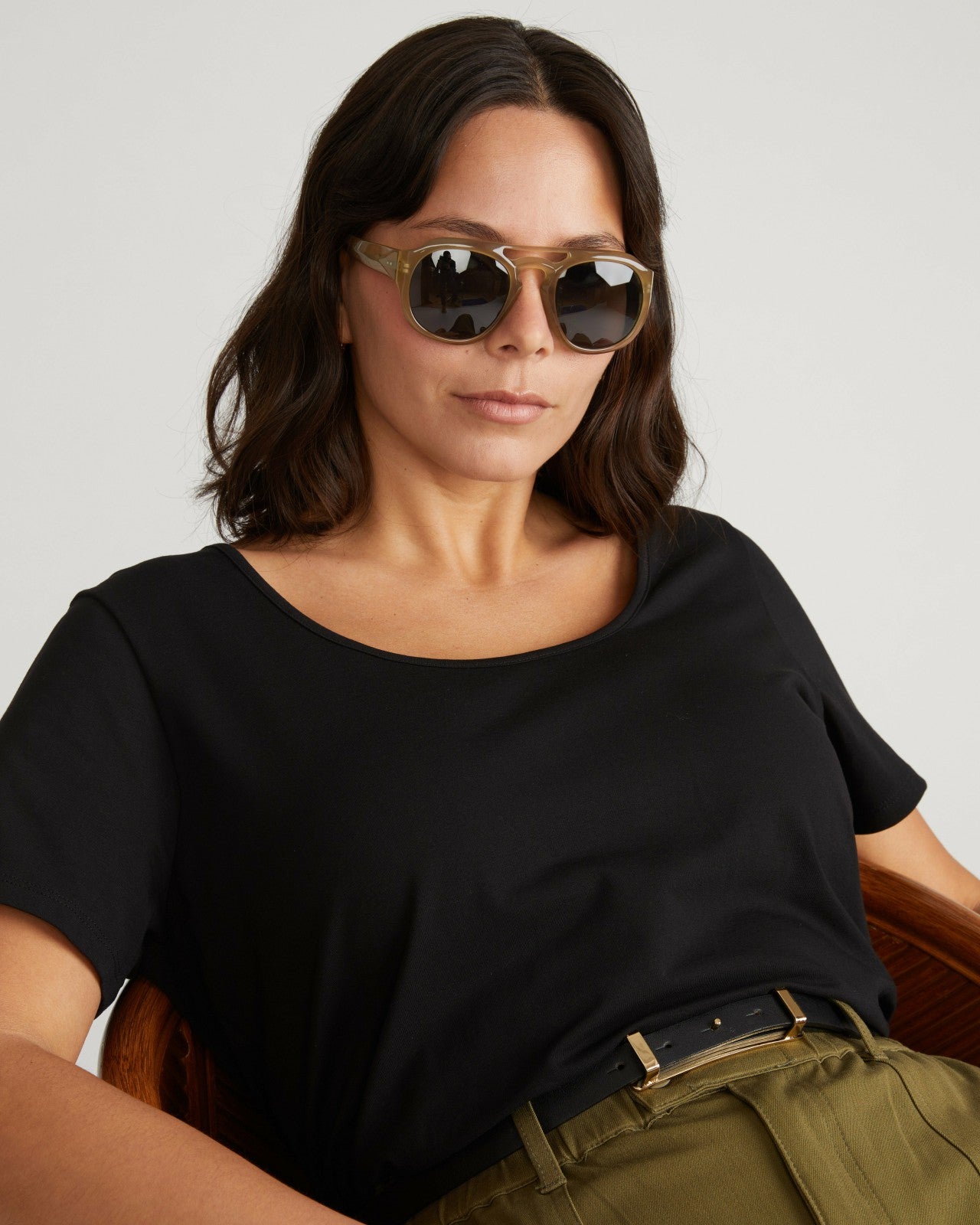 Universal Standard Scoop Neck Tee - Black