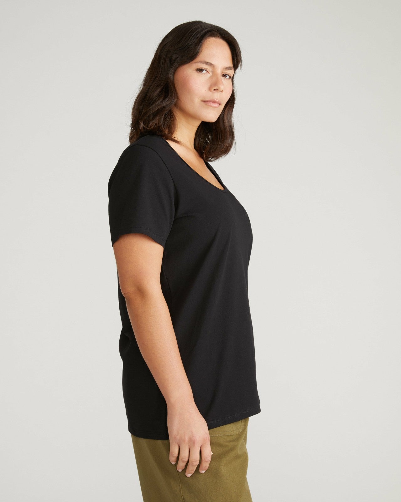 Universal Standard Scoop Neck Tee - Black