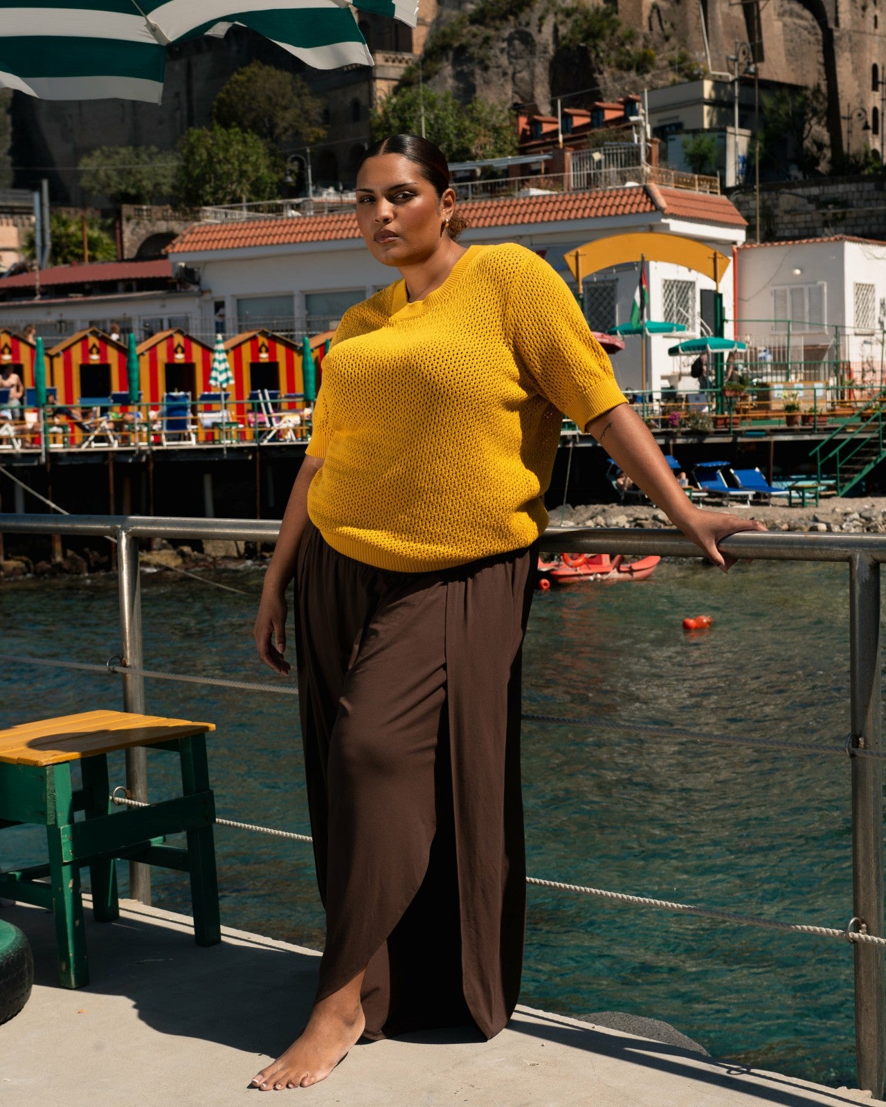 Universal Standard Rosie Pointelle Sweater Top - Goldenrod