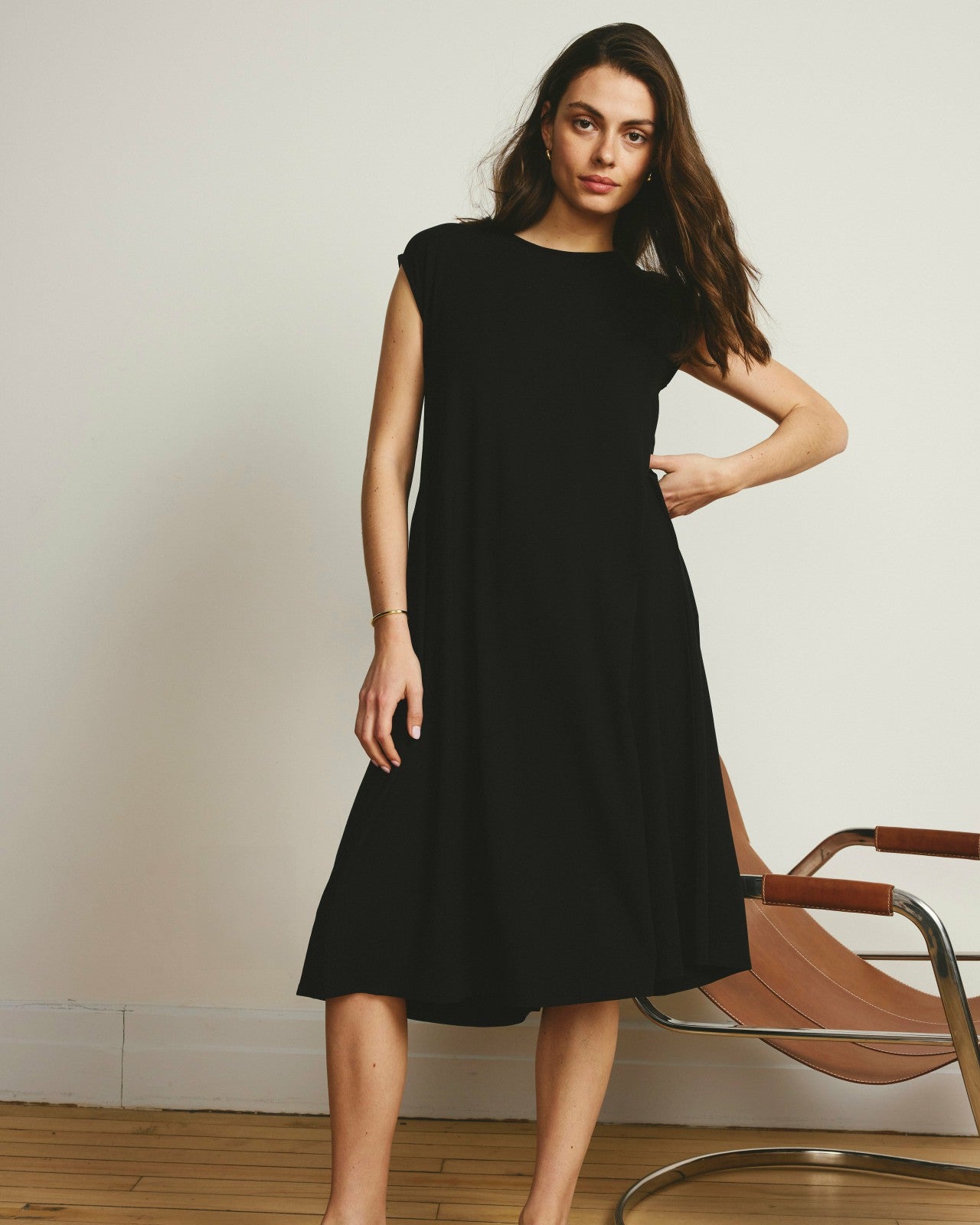 Universal Standard Capri Divine Jersey Flared Dress - Black